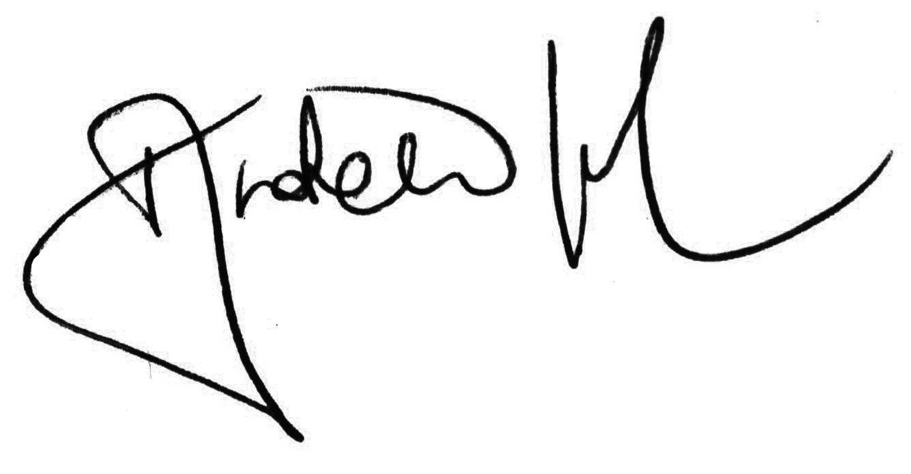 Signature manuscrite de Andrew J. Kriegler